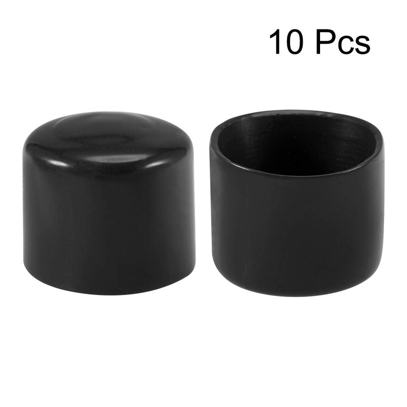 [Australia - AusPower] - uxcell 10pcs Rubber End Caps 60mm ID Vinyl Vinyl Round End Cap Cover Screw Thread Protectors Black 