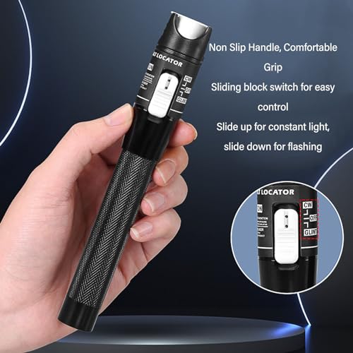 [Australia - AusPower] - Fiber Visual Fault Locator 80MW 80KM, Fibre Optic Cable Tester with 2.5 mm Universal Fibre Optic Connection, Red Light Pen Tester 