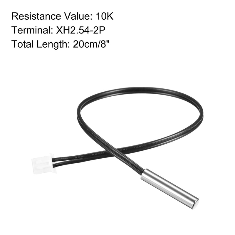 [Australia - AusPower] - NTC Thermistor Probe 10K 8" Waterproof Stainless Steel Temp Sensor Probe, [for Digital Temperature Transmitter] 