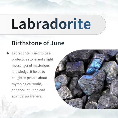 TUMBEELLUWA Polished Labradorite Palm Worry Stone for Stress Relief Blue 200-250 g
