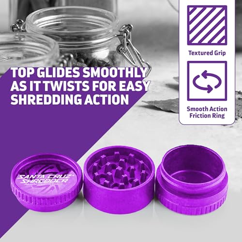 Santa Cruz Shredder Herb and Spice Grinder Made in USA (Purple) Purple