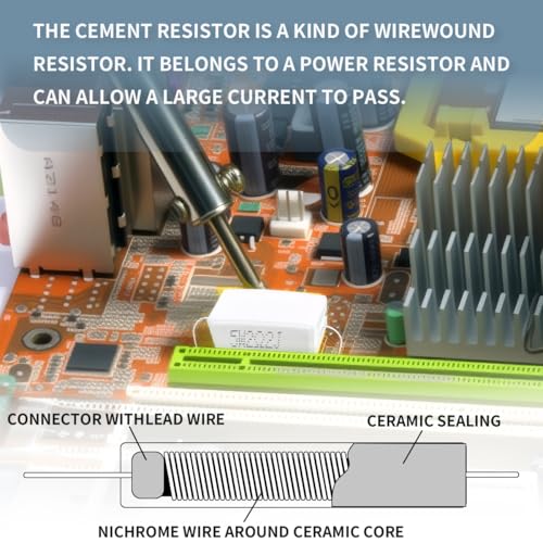5 W 5% Tolerance 2.2 Ohm Ceramic Cement Resistor for DIY Project and Experiments Pack of 10 2.2Ω 5W