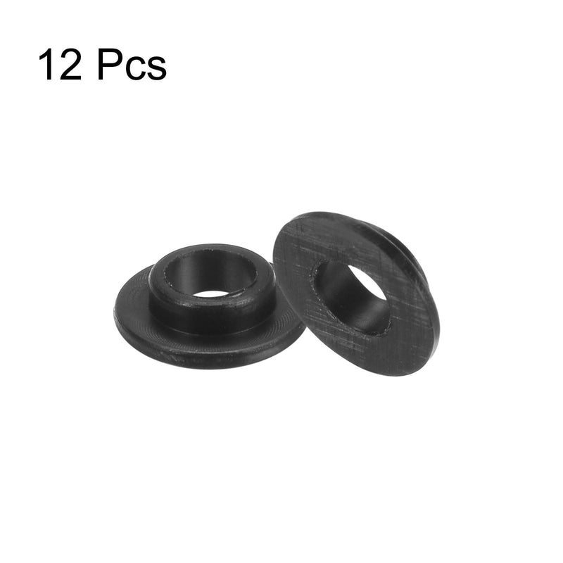 [Australia - AusPower] - uxcell 12pcs Flanged Sleeve Bearings Plastic Bushings 4.1mm Bore x 5.8mm OD x 2.5mm Length Nylon Bushings, Black 12 