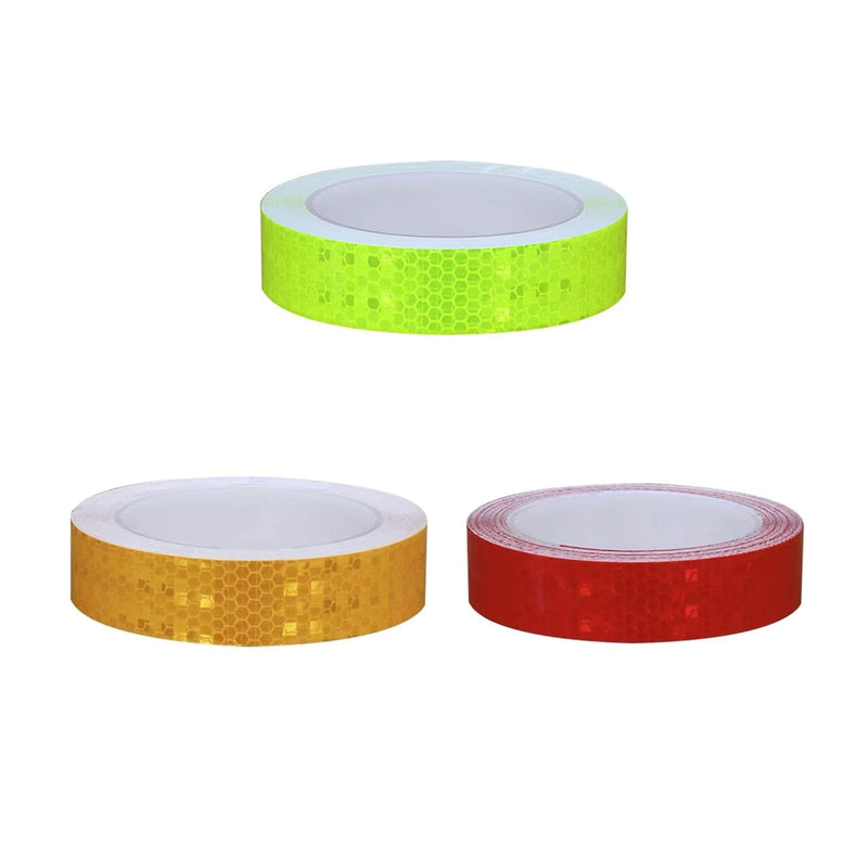 Reflective Tape, 2.5cmx3m Adhesive Reflective Tape(Red,Yellow,Green) for Outdoor Nighttime Visibility Suit for Trailers, Apparel, Vehicles etc