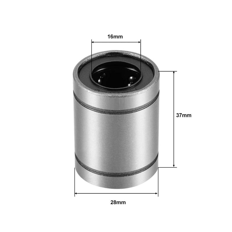 [Australia - AusPower] - uxcell LM16UU Linear Ball Bearings 16mm Bore 28mm OD 37mm Long for CNC Machine 3D Printer 4pcs 
