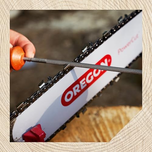 Oregon Premium Round Files for Chainsaw Chains Diameter Pack of 12 | 4.8 mm (3/16 inch), light blue, double cut - also suitable for use in a file holder/sharpening tool 3/16-4.8mm Single
