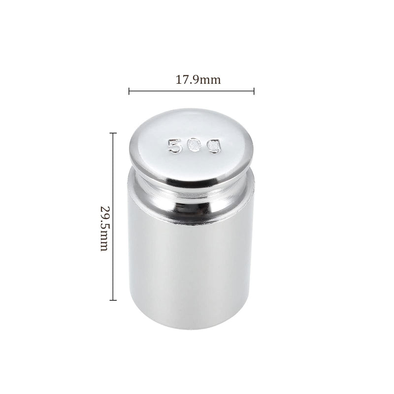 [Australia - AusPower] - Scale Calibration Weight - [50g x M1 Precision] Chrome Plated Steel Gram Weight for Digital Jewelry Scale Science Lab Balance, Silver Tone 