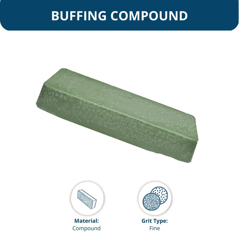 [Australia - AusPower] - Benchmark Abrasives Buffing Compound for Metal Polishing Removing Scratches from Hard Metals, Stainless Steel, Chrome, Iron, 1 Pound Bar (Emerald Green) Emerald Green 
