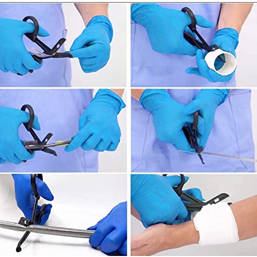 Medical Bandage Scissors, Medical Scissors, EMT and Trauma Scissors, Stainless Steel Bandage Scissors, 15 cm, Bent Stealth Black for Nurses, Medical Students, Emergency Room, Black + Green