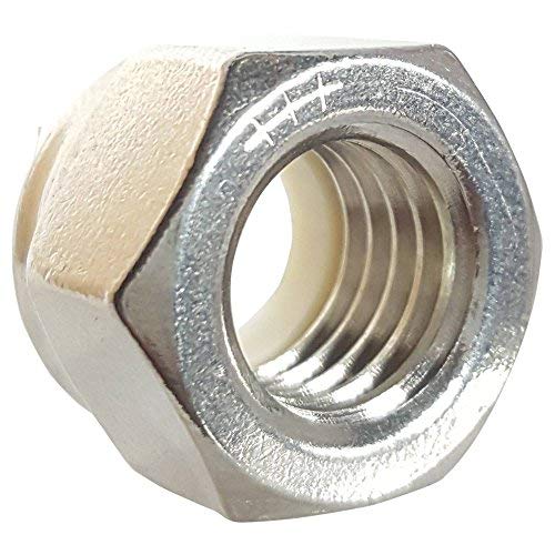 Fastenere Nylon Insert Hex Lock Nuts - 1"-14 Stainless Steel 18-8, Plain Finish, Corrosion-Resistant, Durable Hardware Nuts for Secure Fastening, Locking Nut, (5-Pack) 1-14 (5 Pack)