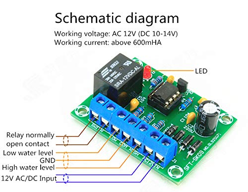 [Australia - AusPower] - Liquid Level Controller Sensor Module DC 12V Water Level Detection Sensor Drainage Control Circuit Board Suitable for Controller Switch Automation Detection Pump Tank Water Level 