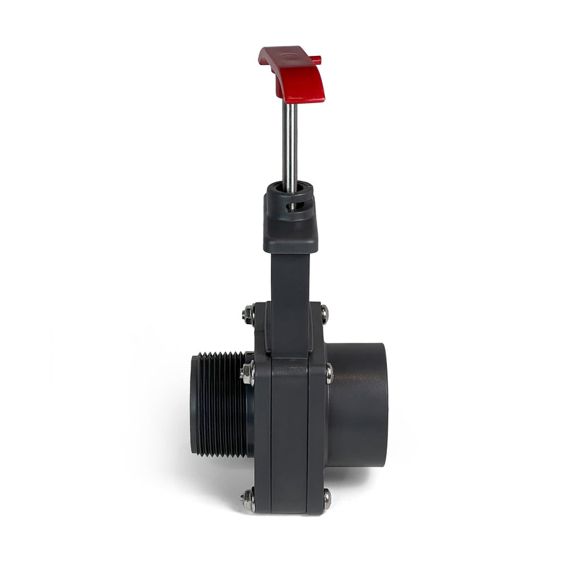 [Australia - AusPower] - FibroPool Above Ground Pool Gate Valve - 1 1/2 inch - Dual Threaded Shut Off Slice Adapter for Swimming Pools 