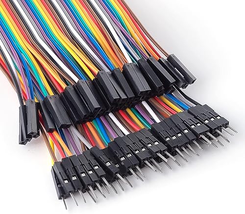 GTIWUNG Pack of 6 40 Pin Jumper Wire Cable, Breadboard Ribbon Cables, 10 cm & 20 cm Female Male Jumper Cable 24AWG Wire Bridges for Arduino and Raspberry Pi Breadboard