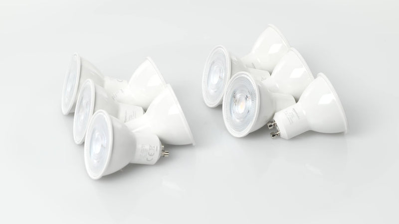 AmazonBasics GU 10 LED Spot Light Bulbs, 4.7 W (equivalent to 50 W), Warm White Colour, Pack of 10 10Stück (1er Pack) 4.7W (50W)