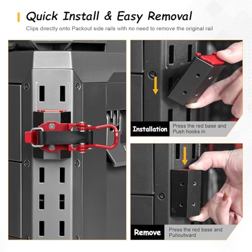 RUKUHOT 2-pack long-handle tool holders with quick-release clamps for ToughBuilt StackTech tool boxes