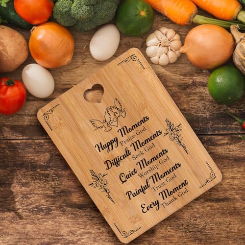 Inspirational Christian Gift - Natural Chopping Board, Religious Gifts for Women, Men & Friends, Kitchen Presents Christian Gifts