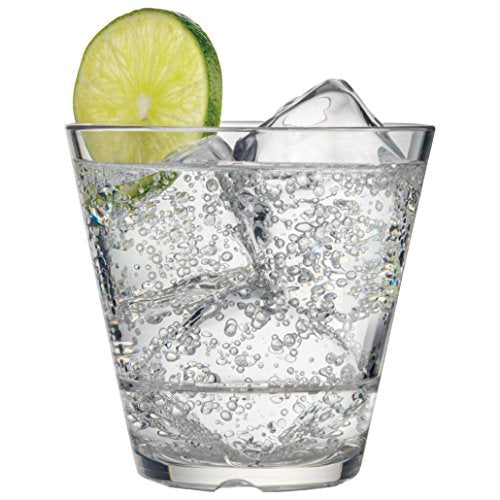 Drinique Unbreakable 9.5 Oz Whiskey Glasses - Set of 4, Tritan Plastic Shatterproof Old Fashioned Cocktail Glasses, Stackable Bourbon Glass, BPA-Free, Dishwasher Safe Rocks Glass, Made in USA 4 Count (Pack of 1) Clear