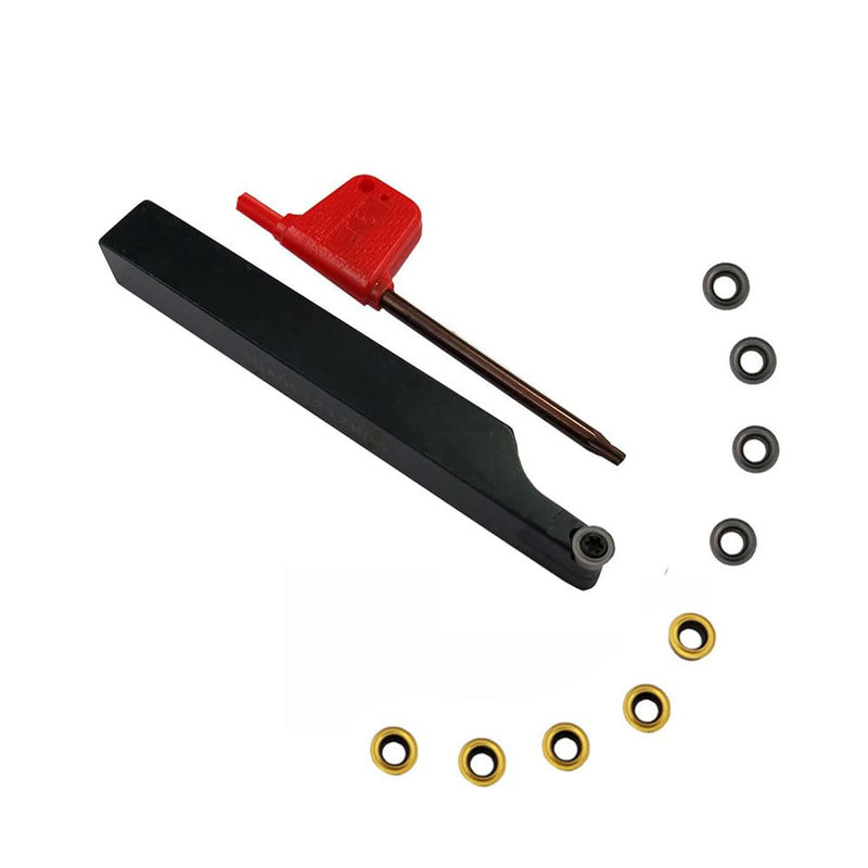 [Australia - AusPower] - 3/8” 1/2" SRACR1010/1212 H06 Lathe Turning Holders Lathe Turning & Profiling Tool Holder with RCMT0602 Round Carbide Milling Inserts For steel stainless steel (2pcs 1/2 holders+ 10pcs inserts) 2pcs 1/2 holders+ 10pcs inserts 