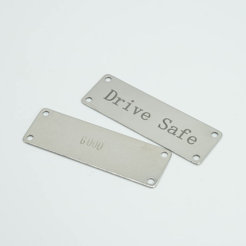 StayMax 304 Stainless Steel Engraving Blank Tags Rectangle Stamping Blanks with 4 Holes 1inch*3inch 25 Pack