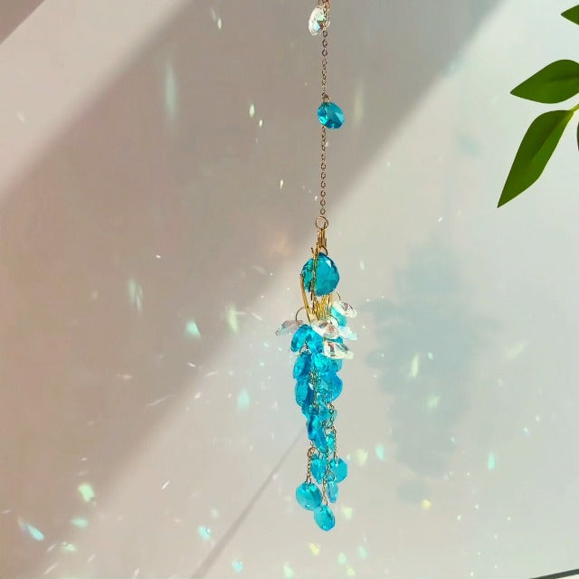 AB Color Sun Moon Celestial Crystal Sun Catcher Window Hanging Ornament Ab