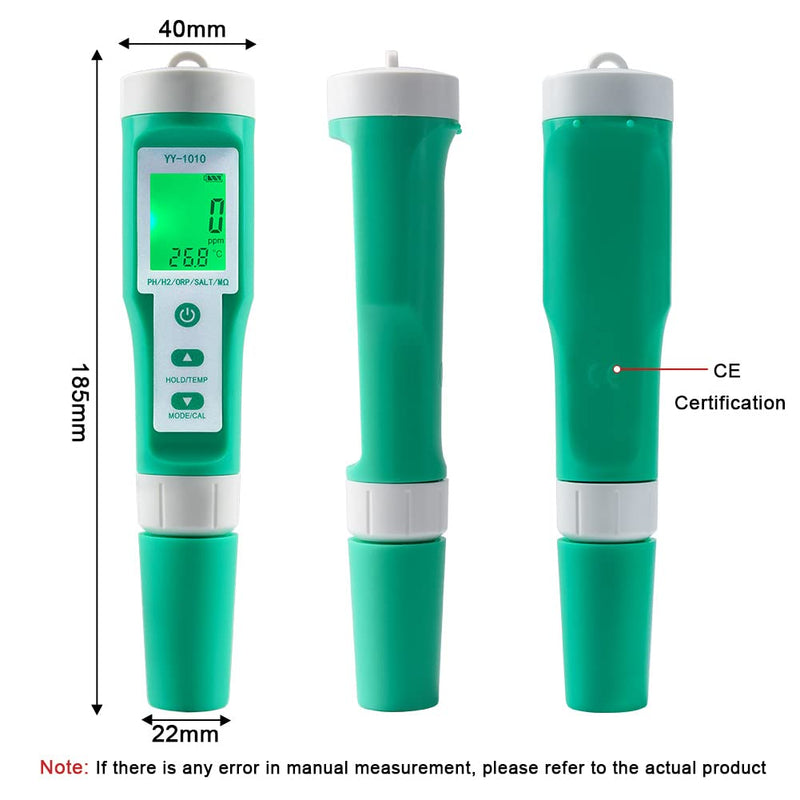 [Australia - AusPower] - Hydrogen Water Tester 10 in 1 Resistivity/Fertility/H2/pH/TDS/EC/ORP/S.G/Salt/Temp Meter with ATC pH Meter,0.01 High Accuracy pH Tester Digital,TDS Meter PPM Meter for Drinking,Hydroponics,Pool. 10-1 