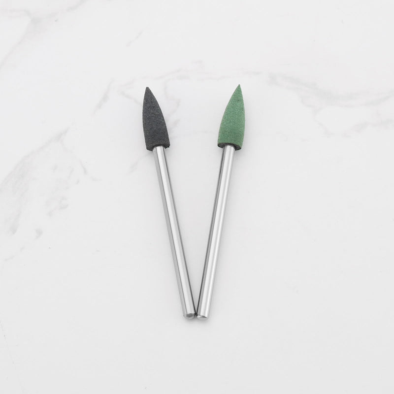 Create idea 6 Pieces 2.35 mm Silicone Polishing Installation Grinding Head Pointed Rotating Tool Polishing Wheel Tool Suitable for Sanding Metal Pink Blue Black Green Brown Yellow