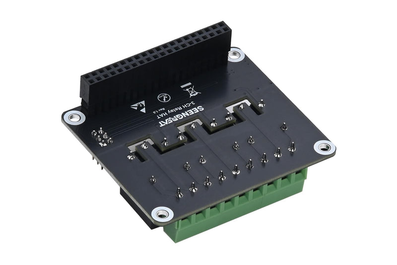 3-Channel Relay HAT Expansion Board Compatible with Raspberry Pi 5/4B/3B+/3B/2B/Zero, Optocoupler Isolation Relay Module for Home Automation, IoT, Fits Arduino Projects