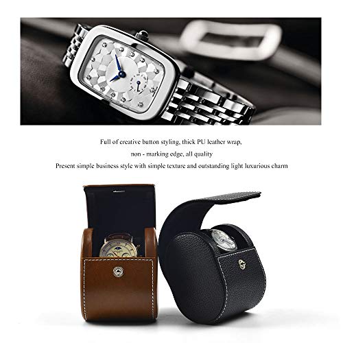 Oirlv Luxury Leather Watch Storage Box Travel Single Watch Case Watch Gift Box for Christmas Anniversary Birthday(Brown) Brown