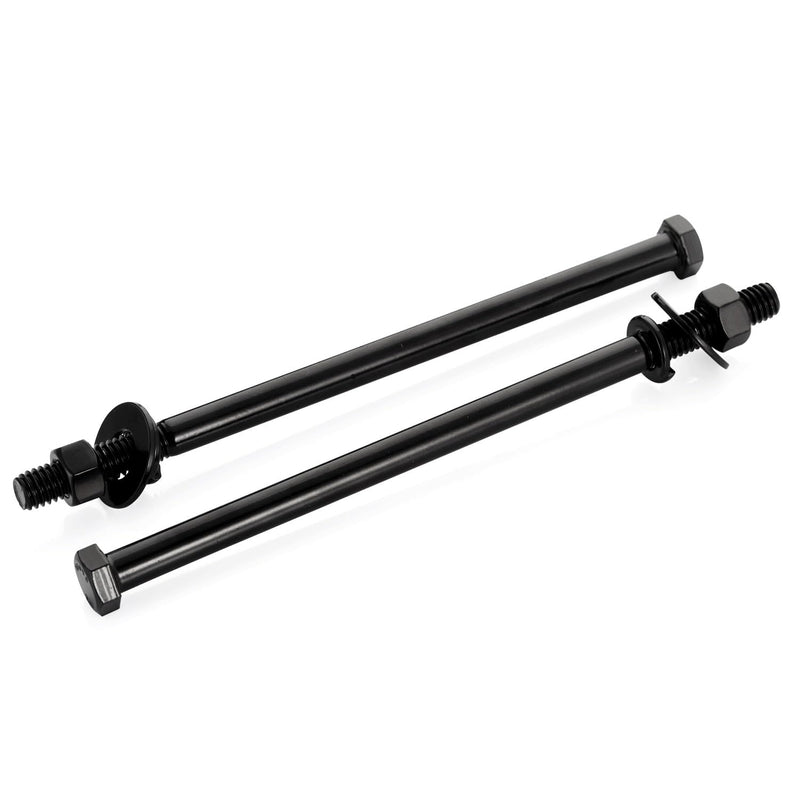 [Australia - AusPower] - 3/8-16 x 7 Hex Head Screws Bolts, Nuts, Flat & Lock Washers, Partially Threaded, Stainless Steel 18-8, Black Finish, 4 Sets 3/8-16 x 7" 