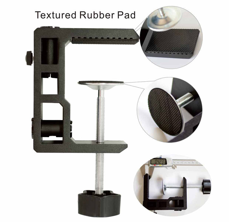 [Australia - AusPower] - Replacement Heavy Duty C Clamp for 1/2” and 5/8” Hole Base Magnifying Lamp,Desk Lamp,Swing Arm Lamp,Phone I pad Mount,Tablet Mic Holder,Table Mount Clamp for Microphone Stand Mic Boom Arm (G2 BLACK) G2 Black 