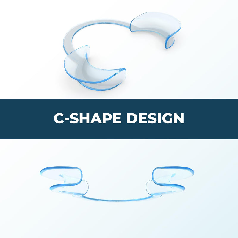[Australia - AusPower] - Dental Cheek and Lip Retractor C Shape Mouth Opener Size S, (8) PCS M (7) PCS Pack of 15 Clear Blue- for Dentist, Teeth Whitening, Party, Mouthguard Challenge Game 