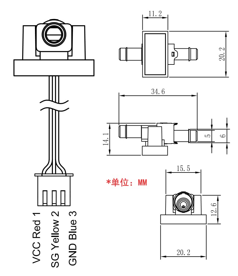 [Australia - AusPower] - FM-PS2130 Micro Size Optical Flow Sensor with Micro Flow Range for Liquid Dispenser,3pcs a Pack 