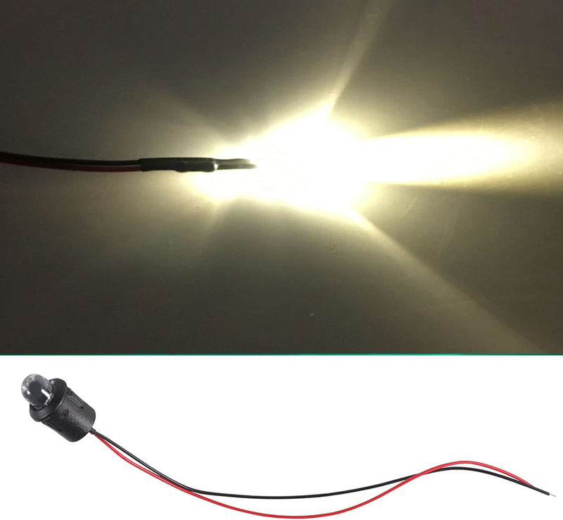 [Australia - AusPower] - 26pcs/Set DC 12V LED Diodes 10mm LED Light Lamp Bulb Prewired Emitting Diodes with Holder, Battery Clip and Switch for DIY Home Decoration (Yellow) Yellow 