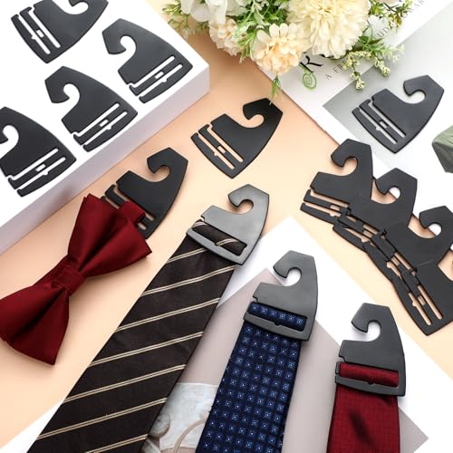 Maxdot 200 Pcs Tie Hangers, Plastic Neck Tie Holders for Display, Black Necktie Hook Hangers for Men Retail Closet, 2.8 x 2 inches