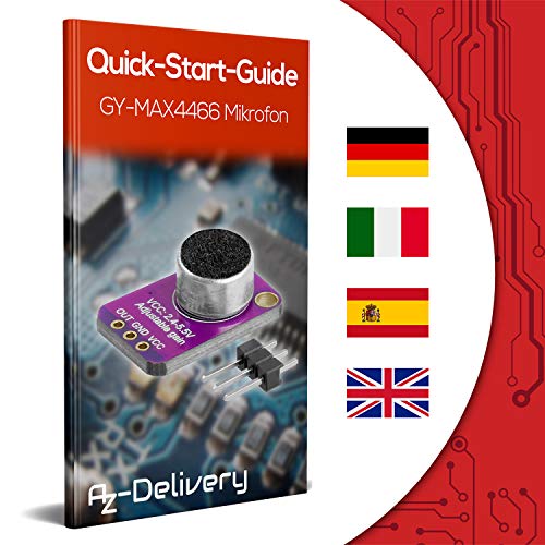 AZDelivery 5 x GY-MAX4466 Electret Microphone Amplifier, Microphone Amplifier Breakout Sensor MAX4466 Compatible with Arduino and Raspberry Pi Includes E-Book!