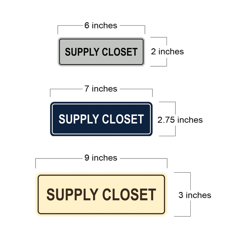 Signs ByLITA Standard Supply Closet Wall or Door Sign | Office Storage Signage (Black) - Large 2 Pack 3 x 9" - Large (2 Pack) Black