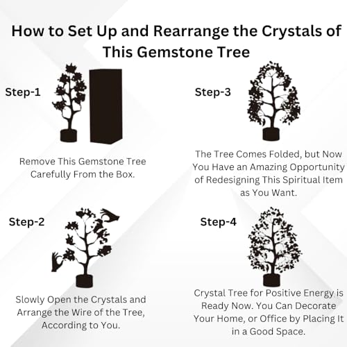 Citrine Crystal Tree of Life, Healing Gemstone Money Tree for Good Luck, Prosperity & Positive Energy, Handmade Feng Shui Bonsai Decor for Home Office, Spiritual Gifts for Women & Men Citrine - Yellow (Golden Wire)