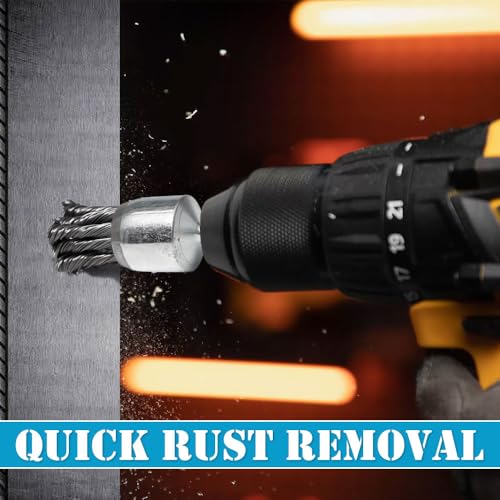 12 Piece Wire Brush Drill Set for Corrosion, Paint Removal | 20mm/25mm/30mm, Wire Brush Wheel for Drill, Brush Head Brush, Wire Brush for Drill, Wire End Brush Set