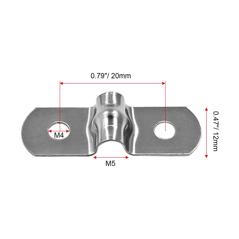 [Australia - AusPower] - 50Pcs 1/4" Two Hole Strap U Bracket, M5 Rigid Pipe Strap Stainless Steel Conduit Clamp for Fixing Pipe 