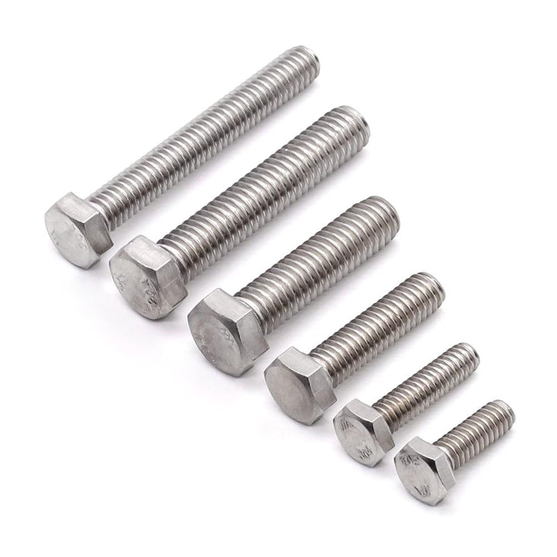 [Australia - AusPower] - #10-24 x 1/2" (50 pcs) Stainless Steel Hex Head Screws Bolts (3/8" to 6" Available), 18/8 Stainless Steel 304, Fully Threaded, Machine Coarse Thread, No Coating, Plain Finish #10-24 x 1/2" 50 