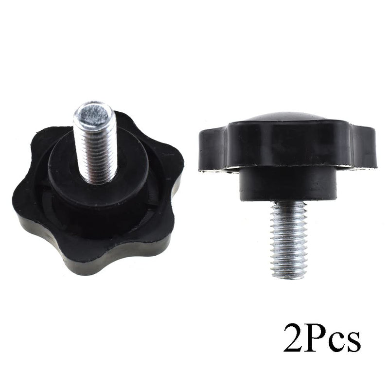 [Australia - AusPower] - HAHIYO Hex Handle Threaded Knobs Star Bump Shape M8 16mm Screw Length 38mm Head Diameter Clamping Handgrip Nut Screw Combined Tightly Solid Plum No Tool Needed for Table Stand Deck Plastic 2pcs M8x16#38-2Pcs 