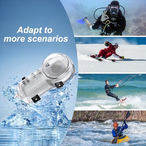 Insta 360 X3 Invisible Dive Case, Splash Prevention Housing Waterproof Up to 50m (164ft) Underwater Dive Protective Shell for Insta360 X3 with Bracket Accessories