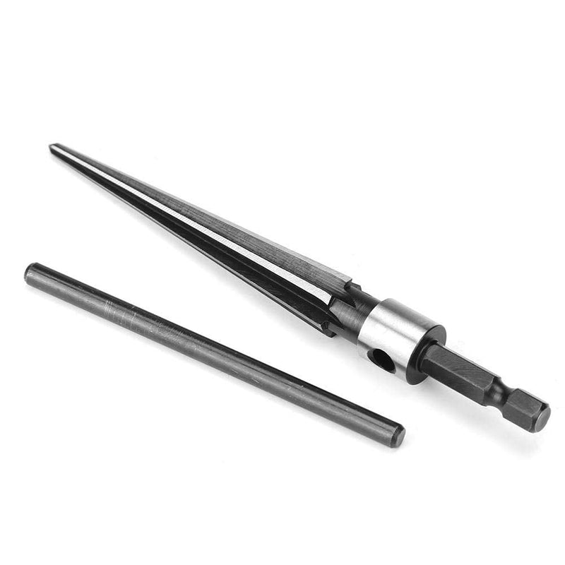 Handheld T Shape Tapered Hex Reamer Bridge Pin Hole Carbon Steel, Handle Drilling Tool for Taper Holes on Top of Planks, Chamfering, Screw Sinking Holes