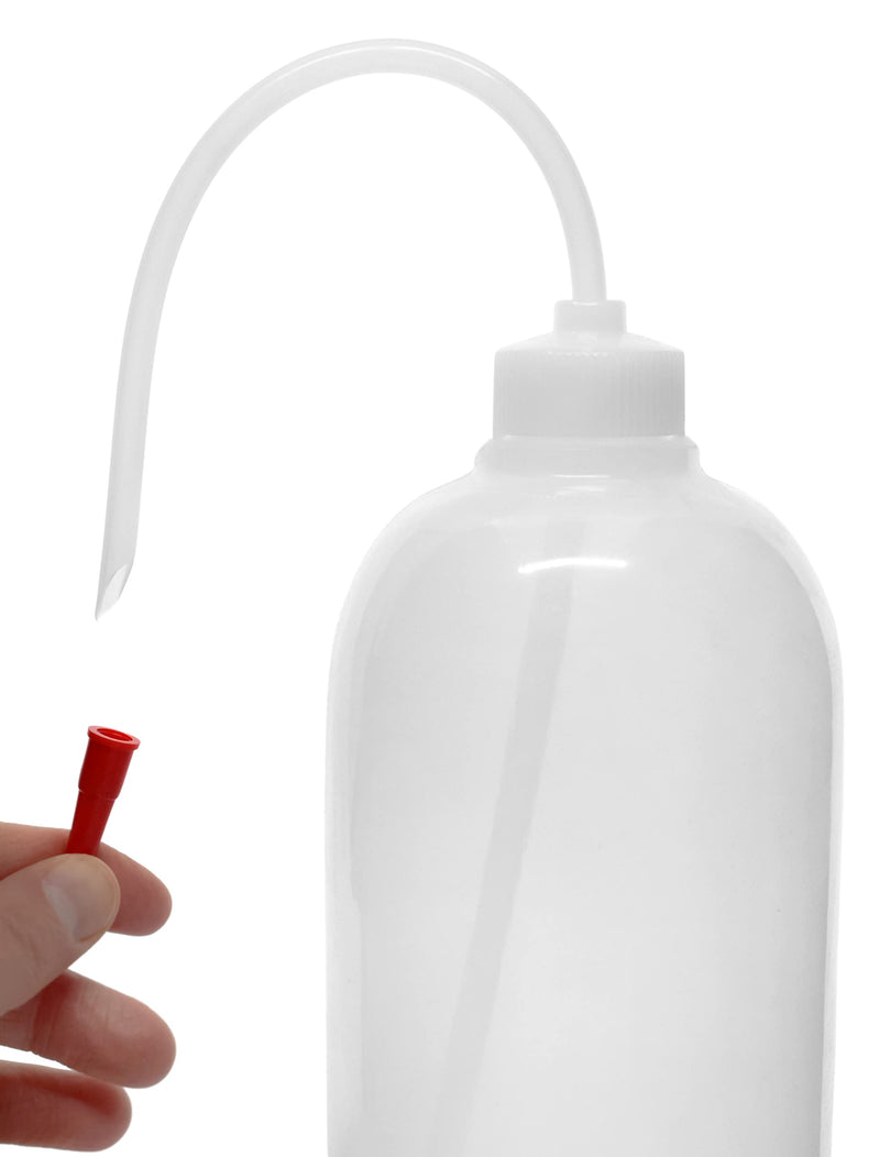 EISCO Wash Bottle, 1000ml - Polyethylene - Translucent, Unbreakable - Screw Cap with Flexible Delivery Tube for Dispensing Liquid - Includes Tube Cap (Pack of 2) 33.8 Ounces (Pack of 2)
