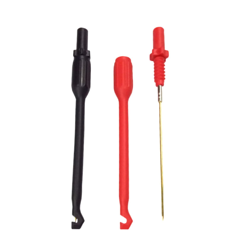 [Australia - AusPower] - 2pcs Black and Red Automotive Wire Piercing Probes Clip Test Lead Puncture WireBack Probe Pins Screw Thread Probe Pins Testing Kit for 4mm Banana Extended Test Cable 