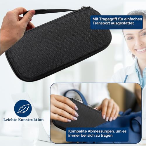 GIMA Stethoscope Case, Rigid Protective Case for Classic Single Tube Stethoscope, Preformed Interior, Interior Pocket for Accessories and Outer Handle, Black, Size 28 x 16 x 5 cm PHONE CASE