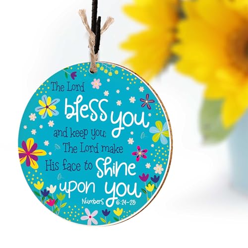 Christian Hanging Decoration or Coaster, Scripture, Bless You (teal) Bless You (Teal)