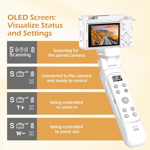 for Sony Tripod Wireless Shooting Grip with Shutter Release White for Sony