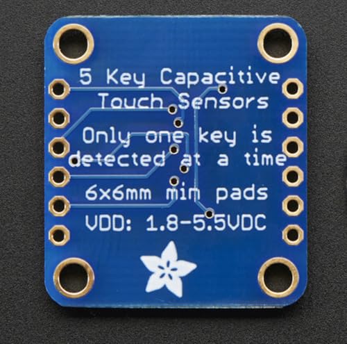 Adafruit 5-Pad Capacitive Touch Sensor Breakout - AT42QT1070 [ADA1362] - Adafruit Part Number: 1362 - In Stock & Ready to Ship - Infrared Connectivity - Electronic Component - Breakout Board - Sensor