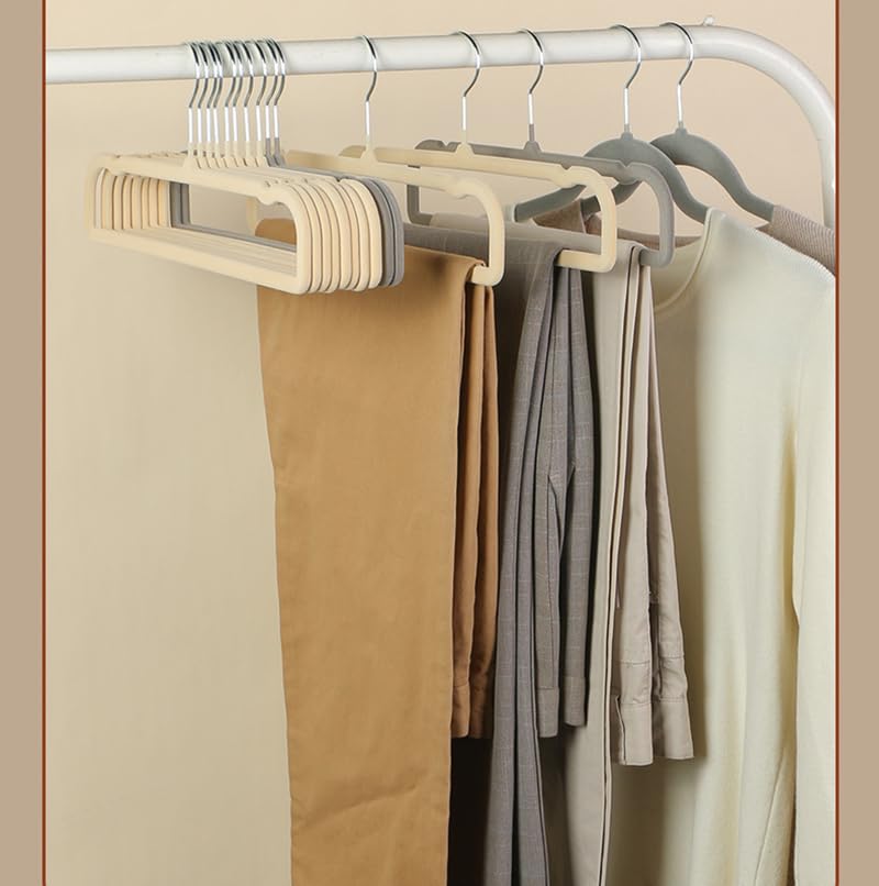Velvet Hangers Non Slip - Thin Space Saving Clothes Hanger - 20 Pack Pants Hangers for Closet - Strong Durable Jean Perchas with 360 Degree Rotatable Silver Hook for Tank Top (Black) Black Silver Hook